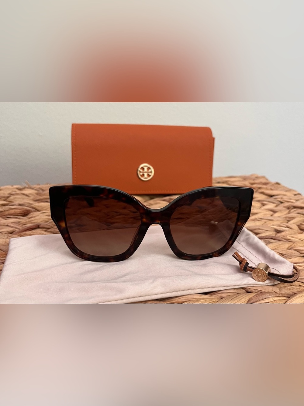 TORY BURCH TY7184U Dark Tortoise Brown Gradient 54 mm Women's Sunglasses NEW